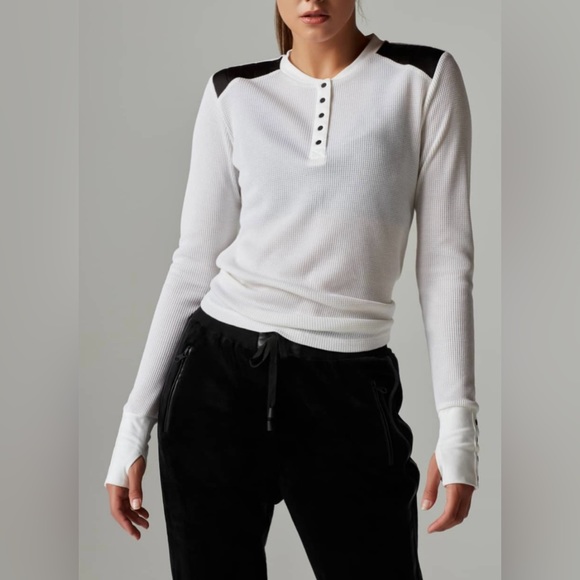 NWT Sold Out Blanc Noir Moto Henley Sz M - Picture 1 of 7